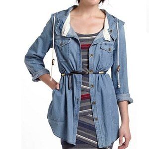 Anthro Holding Horses Hooded Chambray Button Down